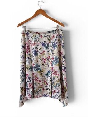 Amanda Smith Silk Floral Skirt Size 14
